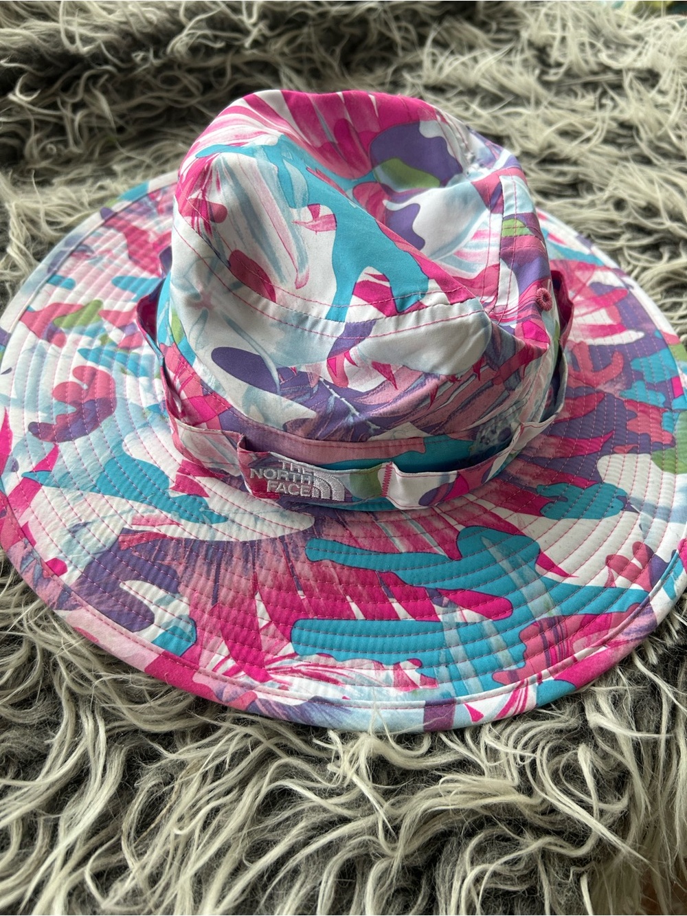 THE NORTH FACE Kids Sun Bucket Hat Cap Small Outdoors Hiking Marble Swirl excell